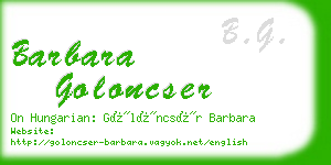 barbara goloncser business card